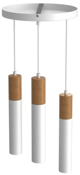 Lampadario a sospensione con filo CASSA 3xGU10/8W/230V bianco