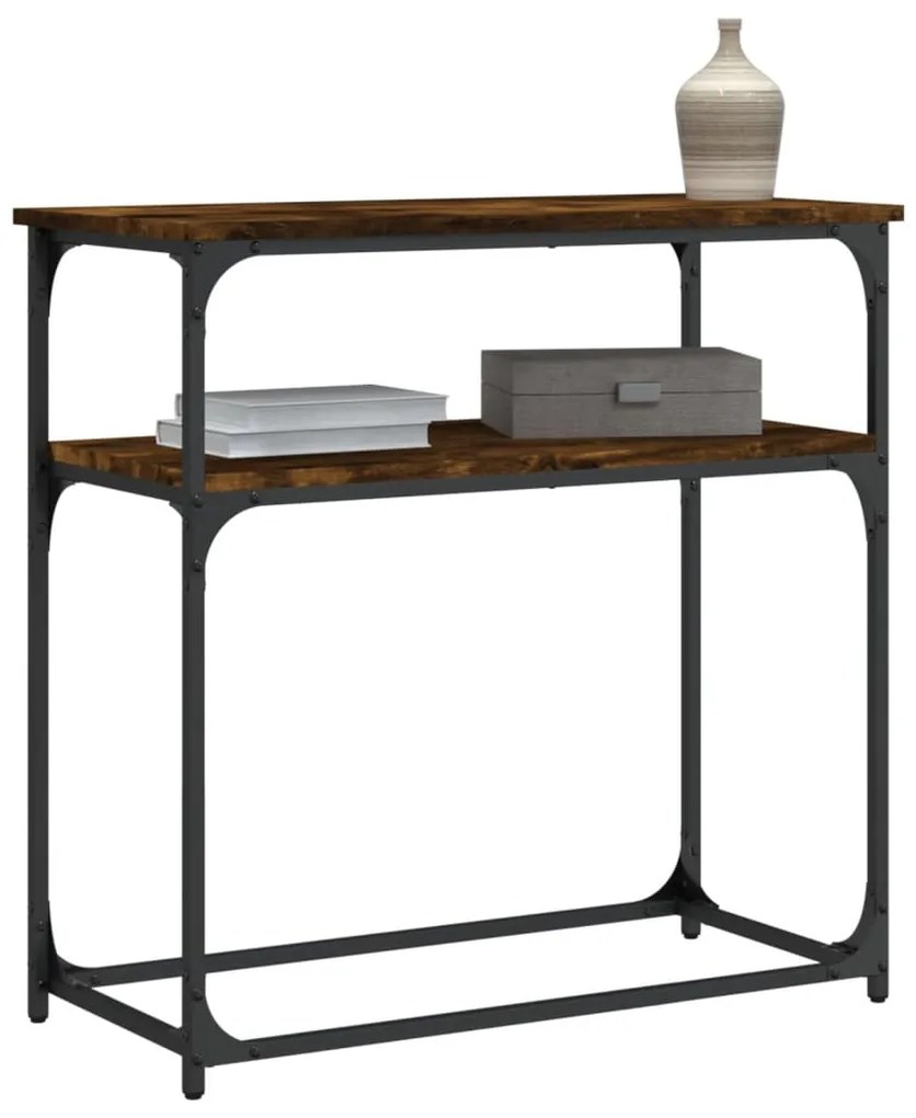 Tavolino consolle rovere fumo 75x35,5x75cm in legno multistrato