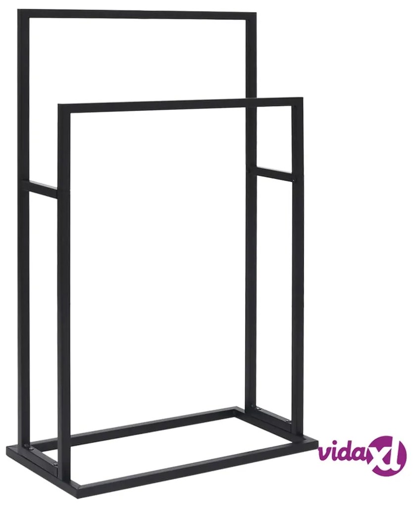 vidaXL Portasciugamani Autoportante Nero 48x24x78,5 cm in Ferro