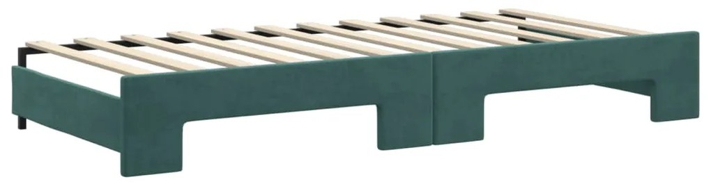 Divano letto estraibile materassi verde scuro 90x200 velluto