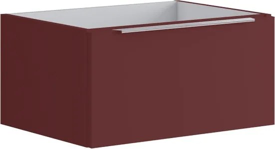 Mobile da bagno sospeso sotto lavabo L 59.5 x H 30 x P 45.5 cm rosso opaco, 1 cassetto Brera