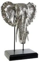 Statua Decorativa DKD Home Decor RF-177266 42 x 30 x 56 cm Elefante Argentato Nero Resina Coloniale Legno MDF