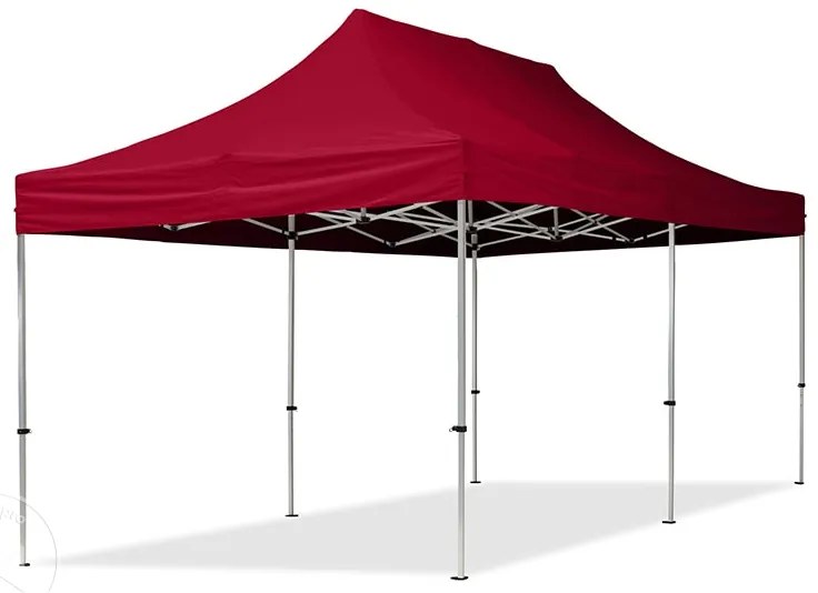 TOOLPORT 3x6m gazebo pieghevole con laterali (finestre panoramiche), ECONOMY alluminio, rosso - (59151)