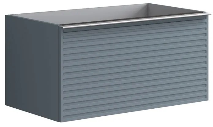 Mobile da bagno sotto lavabo Pixel stripes blu laccato opaco L 80 x H 40 x P 45.5 cm 2 cassetti, lavabo non incluso