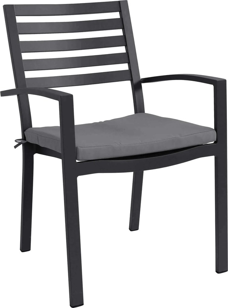 DEXTER - poltrona da giardino in alluminio impilabile con cuscino