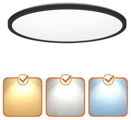 Plafoniera LED bagno NIVERA LED/32W/230V IP54 Ø42 cm nero