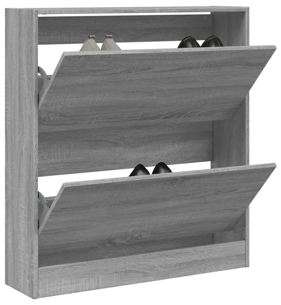 Scarpiera Grigio Sonoma 80x21x87,5 Cm İn Legno Multistrato /