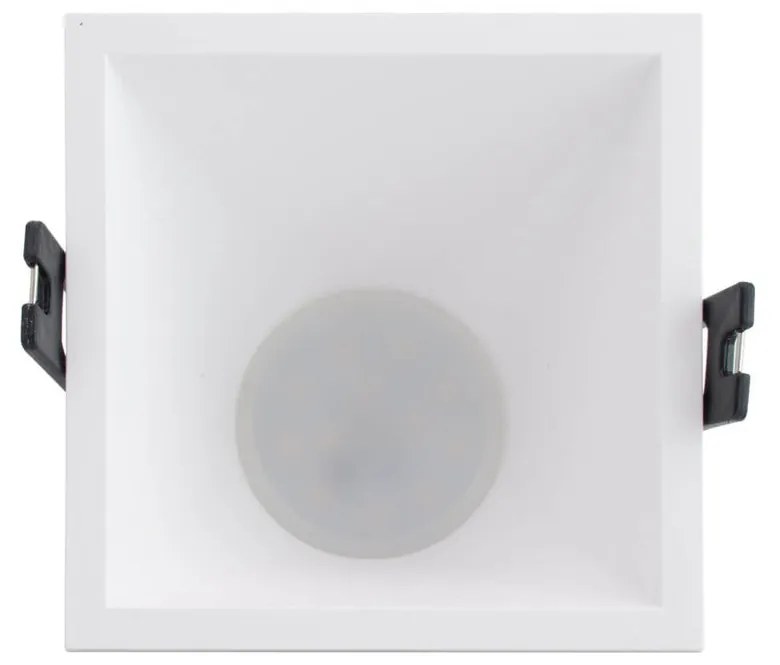 Faretto da Incasso Quadrato Bianco Fisso in Policarbonato Foro 85x85mm per GU10