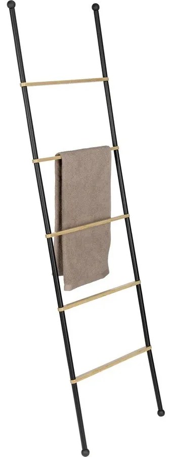 Scala decorativa in metallo nero/naturale Bambusa - Wenko