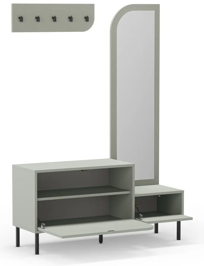 Set mobili da ingresso verde-grigio Bea - Marckeric