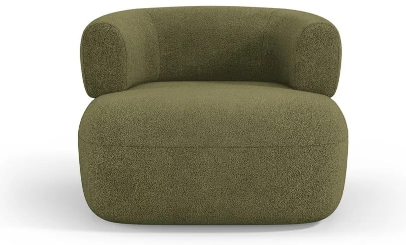 Poltrona in tessuto bouclé verde Jenny - Micadoni Home