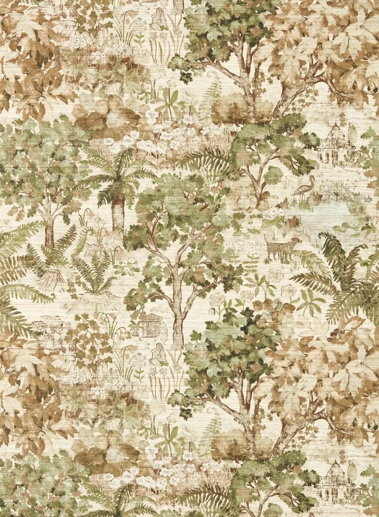 Sanderson Carta da parati The Stumpery - Lichen