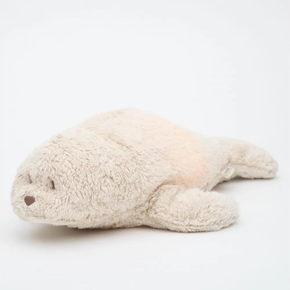 Moonie - Peluche per la nanna con melodia e luce, foca color sabbia organica