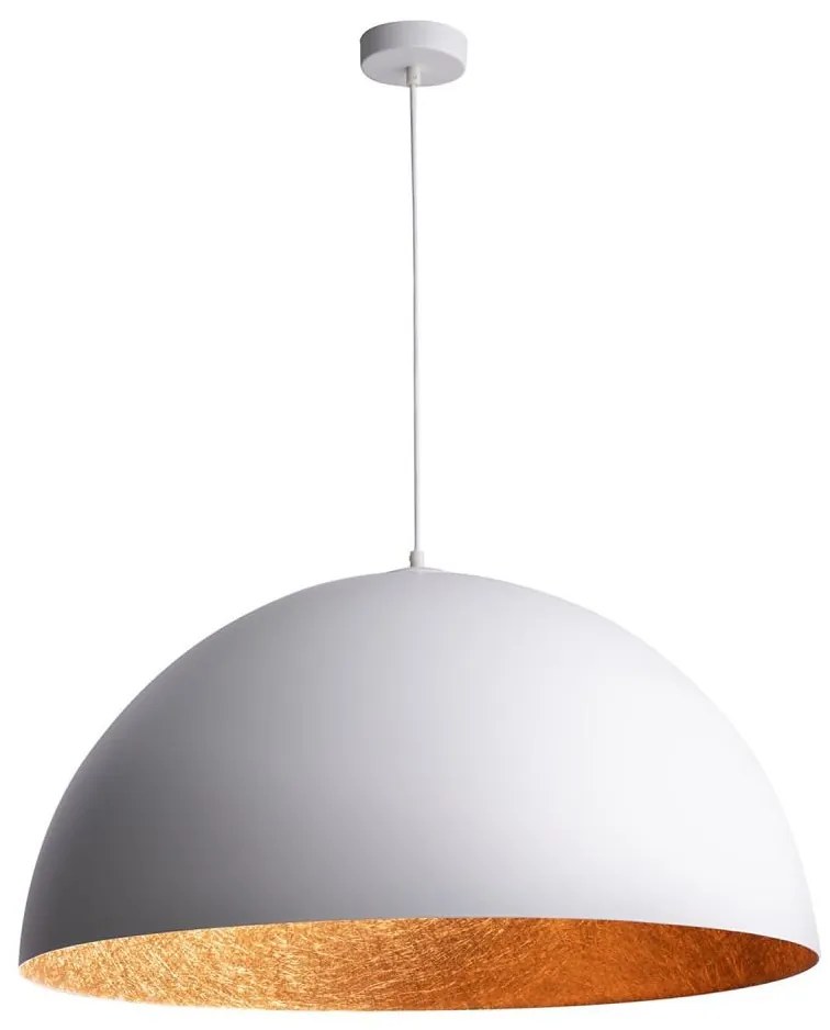 Lampadario a sospensione con filo SFERA 1xE27/60W/230V diametro 50 cm bianco/rame