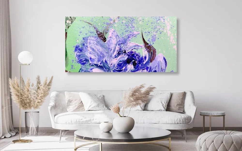Quadro su tela – Peonie dipinte in versione moderna