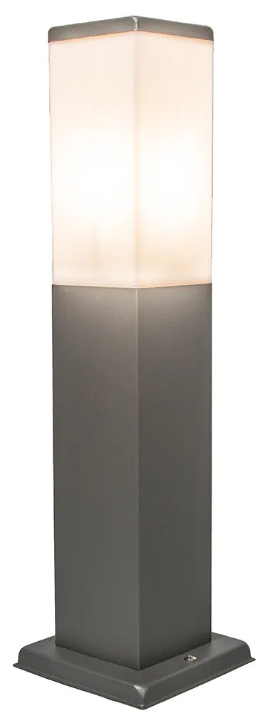 Lampada da palo moderna per esterni Grigio scuro con diffusore opale 45 cm IP44 - Malios