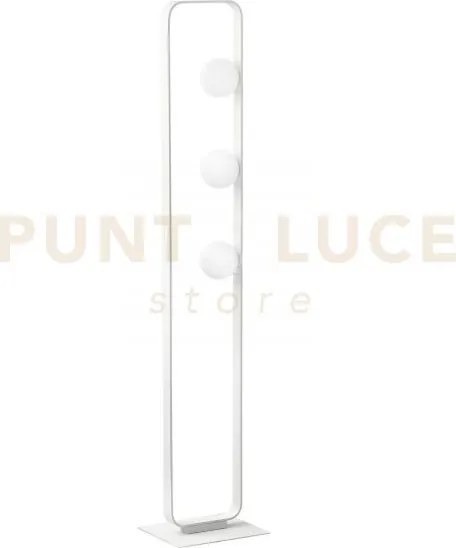 Piantana roxy bianca 3 luci attacco g9 28x12x140cm in alluminio e s...