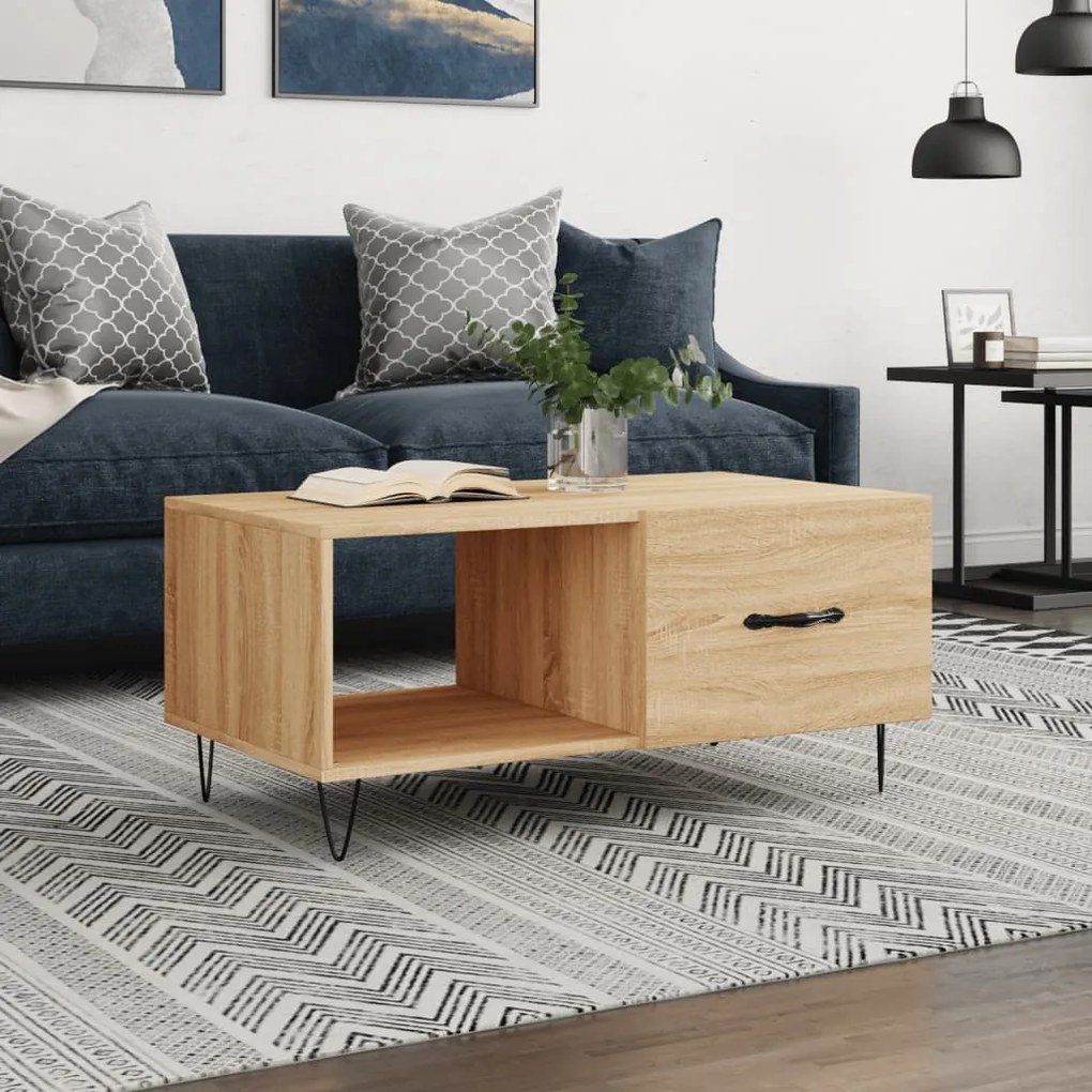 Tavolino Da Salotto Rovere Sonoma 90x50x40 Cm Legno Multistrato /
