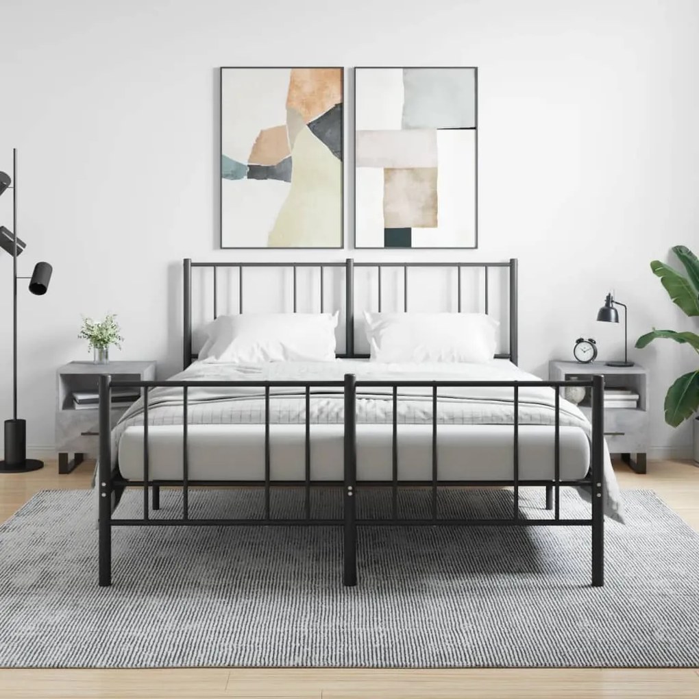 Comodini 2 Pz Grigio Cemento 40x35x47,5 Cm İn Legno Multistrato /