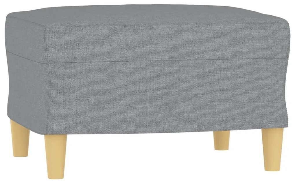 Set divani 3 pz con cuscini grigio chiaro in tessuto