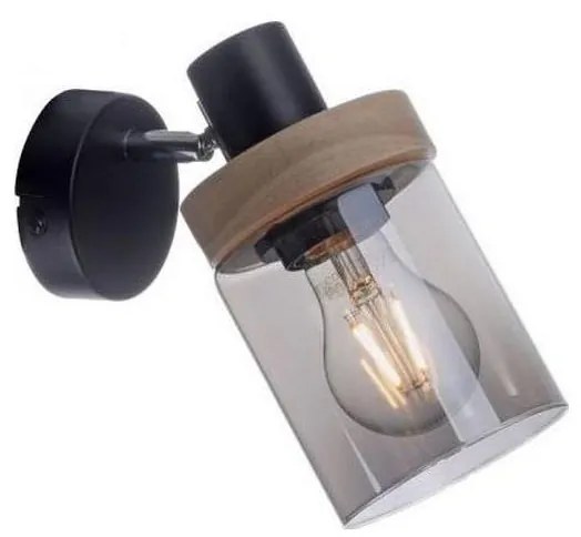 JUST LIGHT. 11311-18 -Faretto da parete PASQUAL 1xE27/40W/230V nero/albero di caucciù