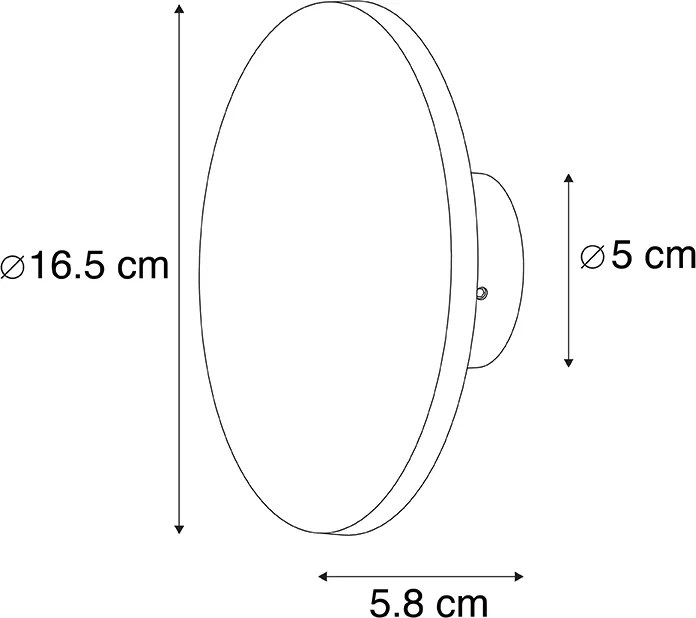 Applique da parete di design grigia 16,5 cm con LED - Skyf