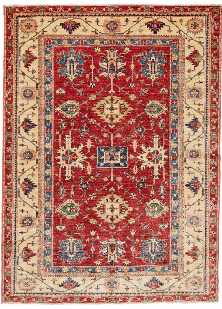 Kazak Tappeto 240 x 180 Rosso (Pakistan) Annodato A Mano