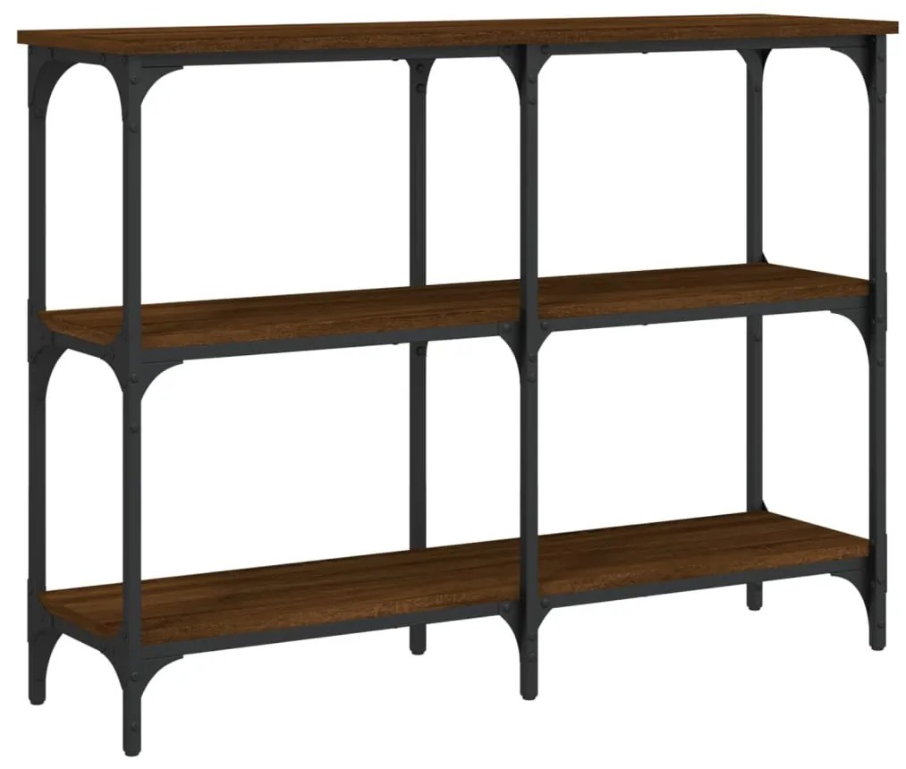 Tavolino consolle rovere marrone 100x29x75 cm legno multistrato