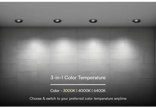 Lampada LED da incasso LED/24W/230V 3000/4000/6400K ø 13,5 cm nero