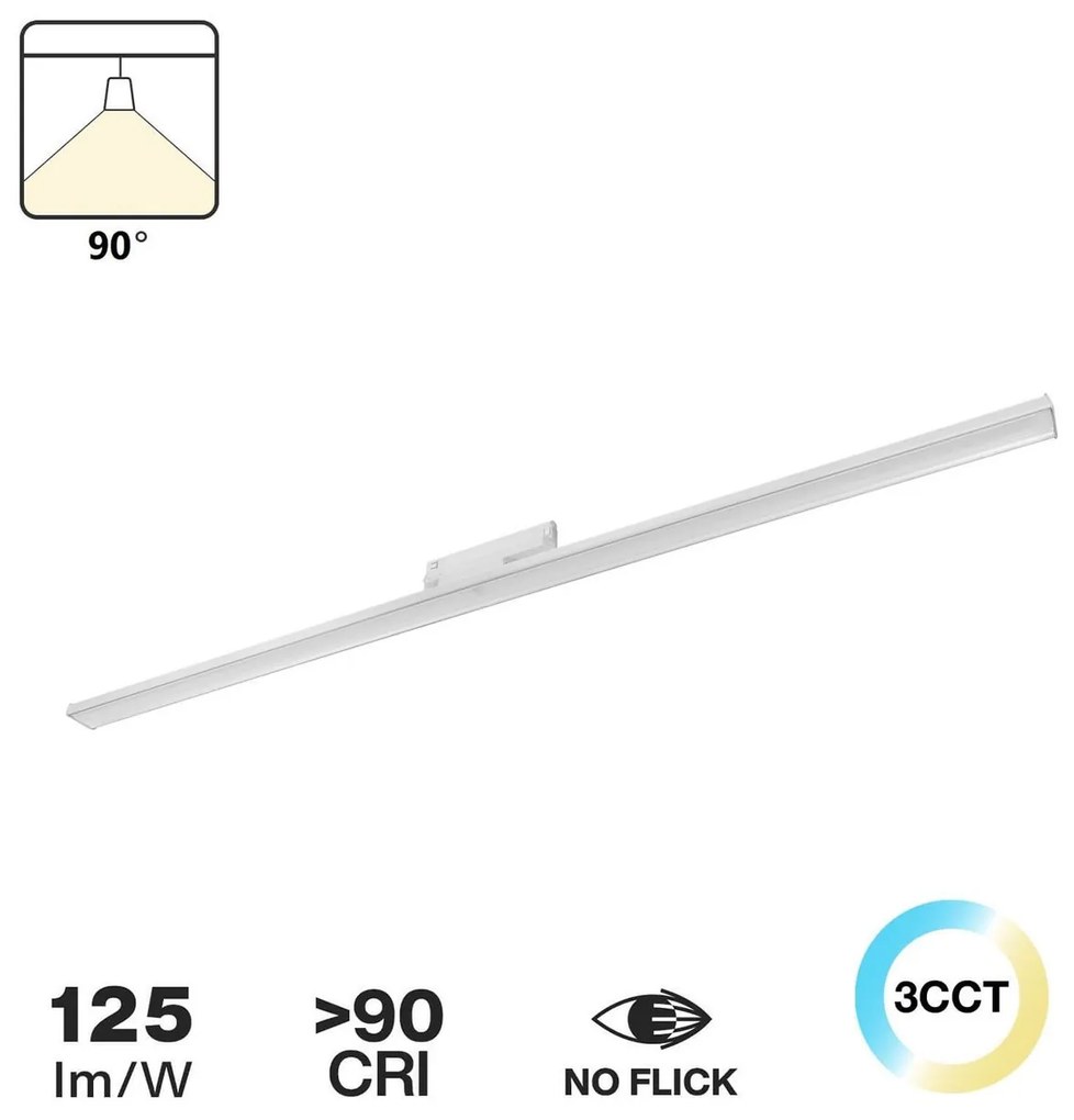 Lampada LED Lineare 42W binario Trifase 120cm 90° con driver Philips Colore Bianco Variabile CCT