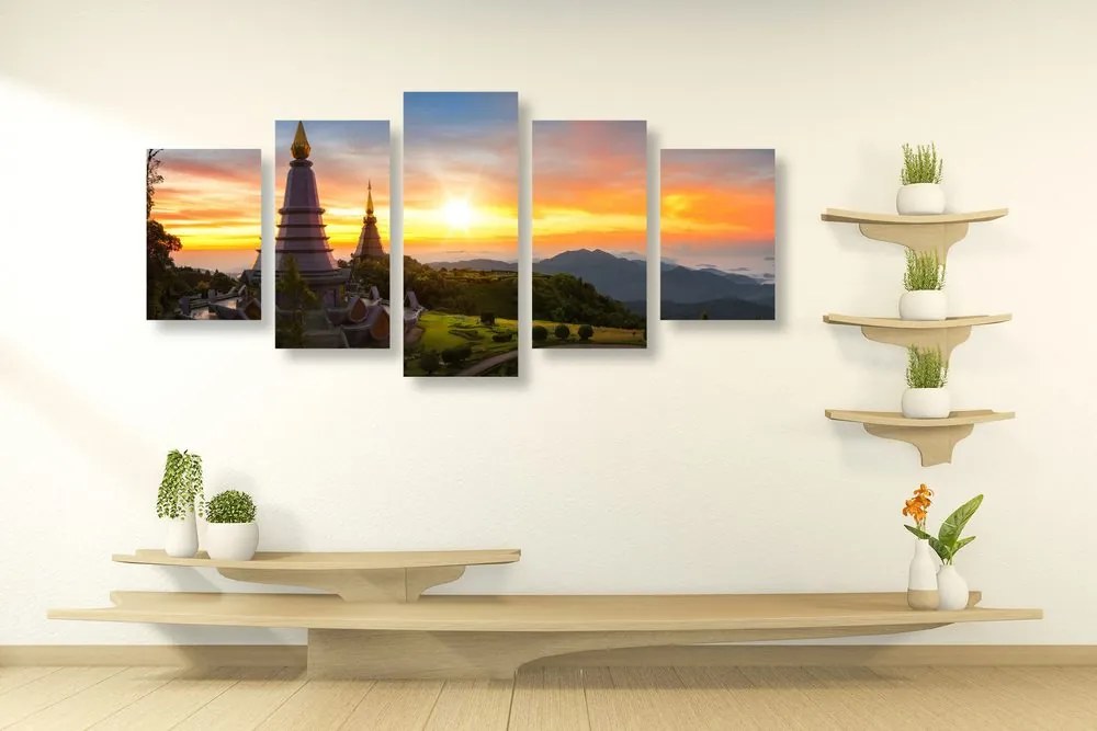 Quadri 5 pezzi – Alba su Thailandia