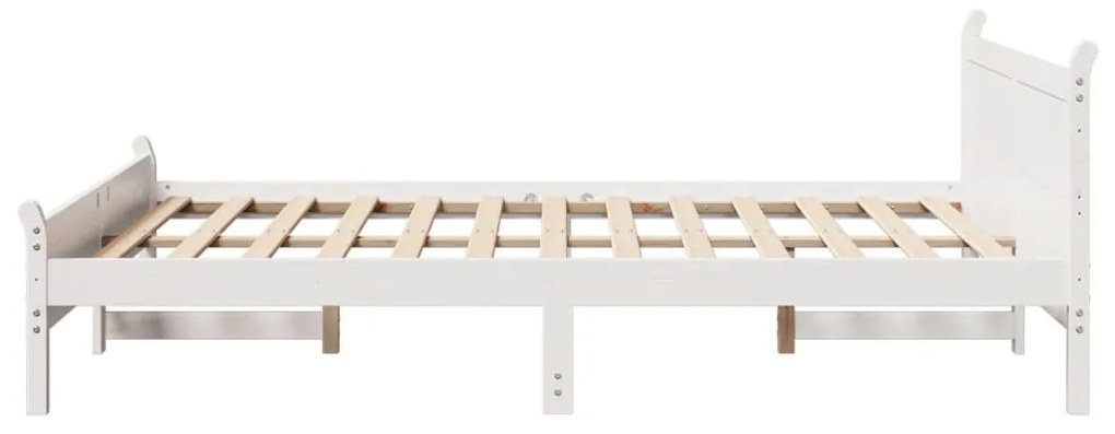 Letto senza materasso bianco 140x190 cm legno massello di pino