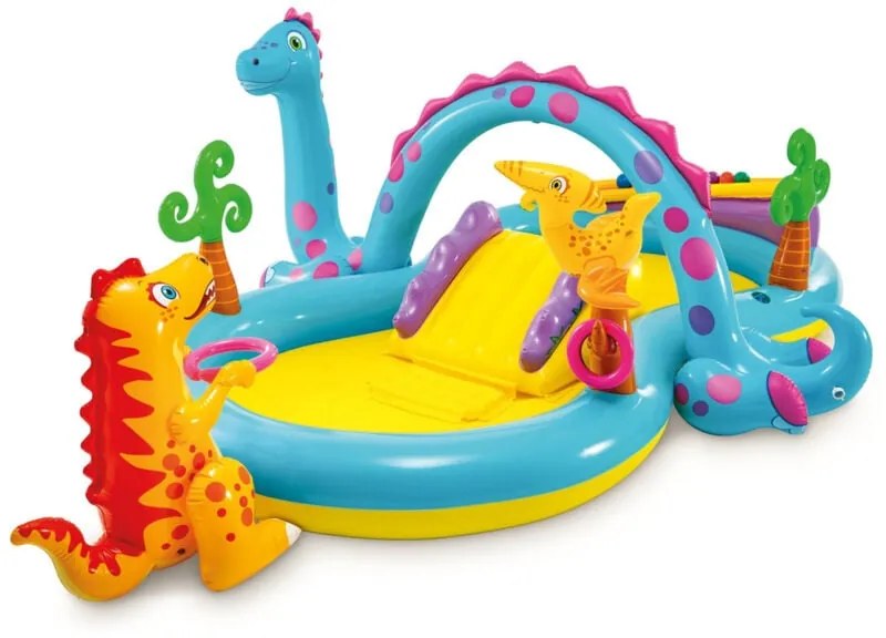 Intex - 57135 Play Center Dinosauri con Scivolo Piscina Gonfiabile 333x229x112 cm