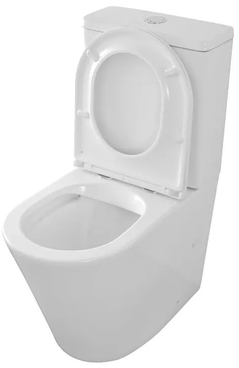 Wc filomuro monoblocco Rimless scarico universale e sedile rallentato Klan