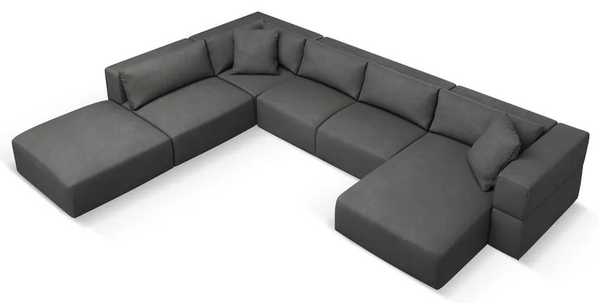 Divano a U angolare grigio scuro, angolo sinistro Esther - Milo Casa