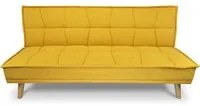 Divano letto clic clac in tessuto vellutato, divano 3 posti mod. Bart - Colore: Giallo - DL-BA16FBC