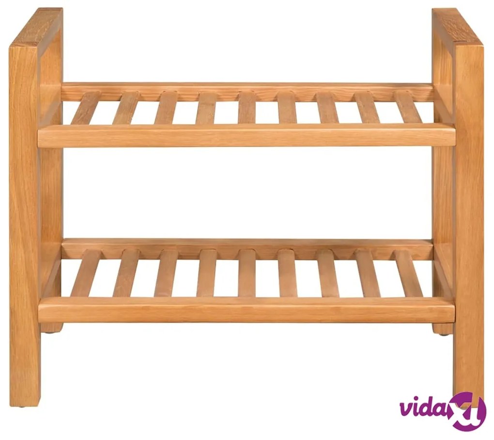 vidaXL Scarpiera con 2 Ripiani 50x27x40 cm in Massello di Rovere