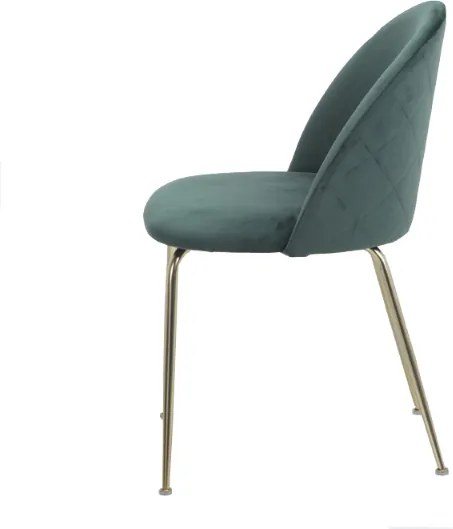 Sedia poltroncina in velluto Verde con gambe in metallo Oro - PARIS 2 sedie