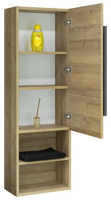 Pensile Bagno stile Industrial Sospeso H. 135 Rovere Effetto Legno
