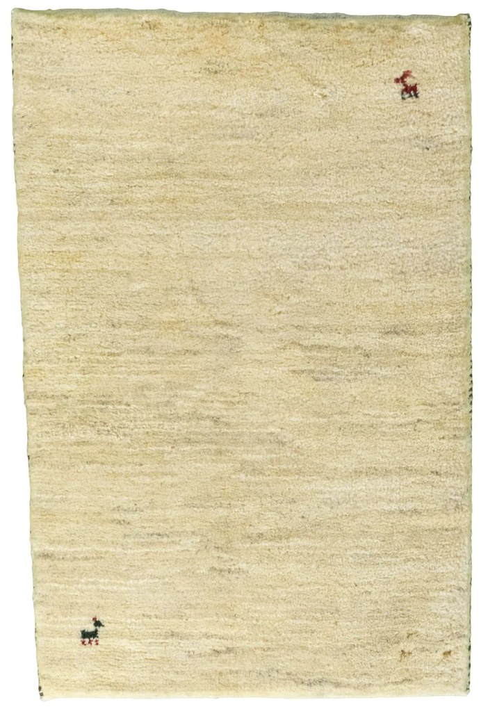 Gabbeh Tappeto 90x60 Beige (Iran) Annodato A Mano