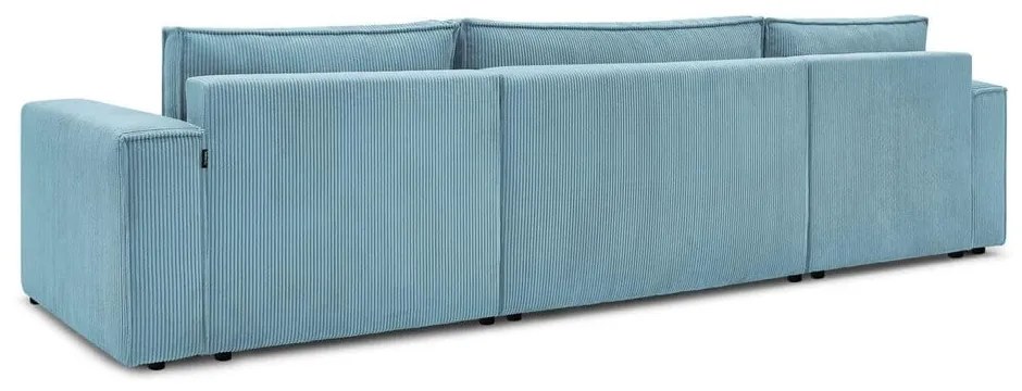 Divano angolare color menta allungabile/con contenitore (a U) con rivestimento in velluto a coste Nihad – Bobochic Paris