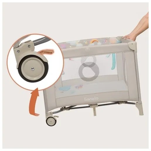 Lionelo - Recinto per bambini MILLE PLUS Grigio/Beige