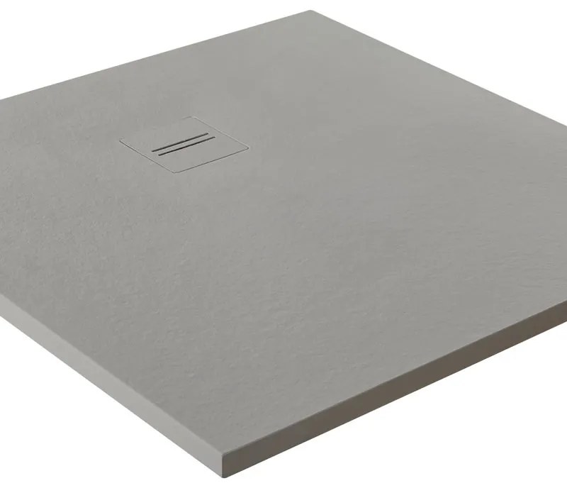 Piatto doccia in resina Cosmos Stone grigio L 90 x L 80 cm