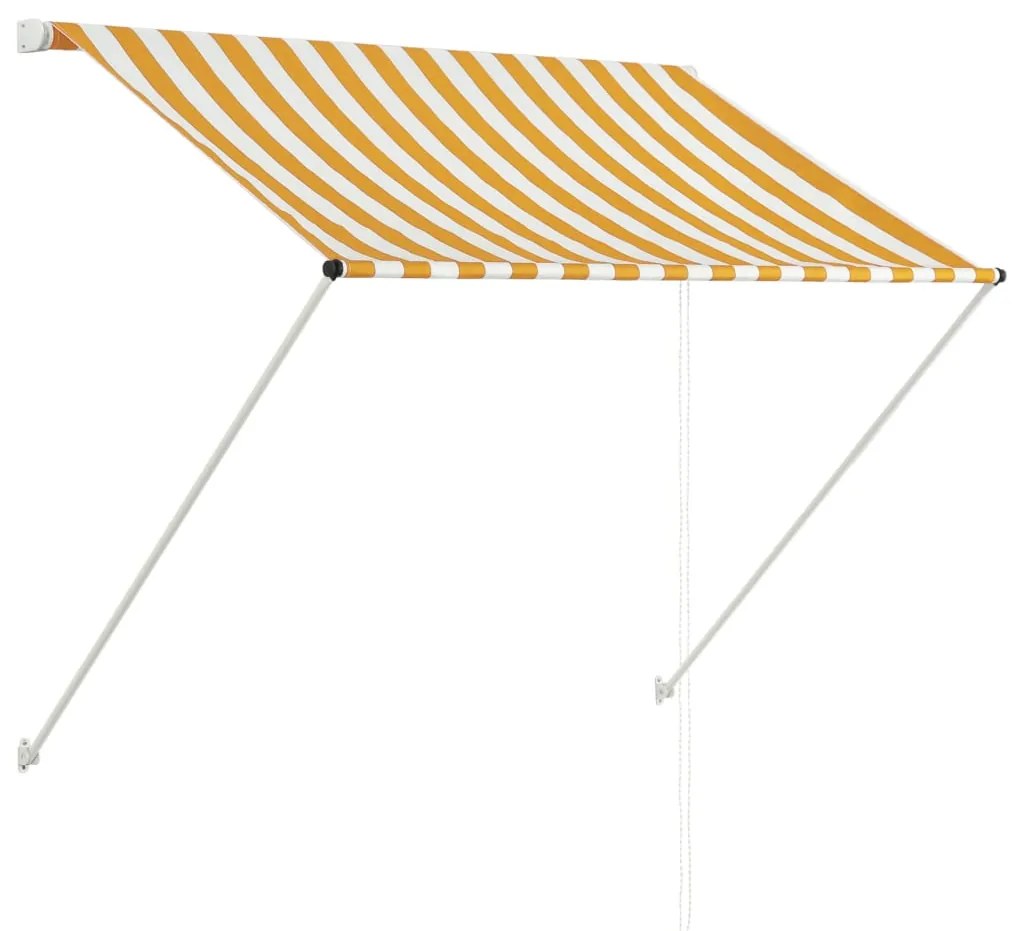 Tenda da Sole Retrattile 100x150 cm Giallo e Bianco