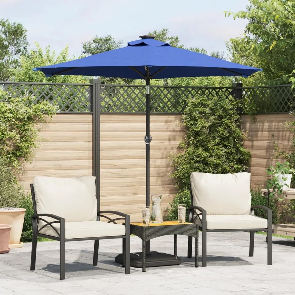Ombrellone Giardino Con Palo İn Acciaio Azzurro 225x225x212 Cm /