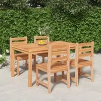 Set da Pranzo per Giardino 5 pz in Legno Massello di Teak 3157185