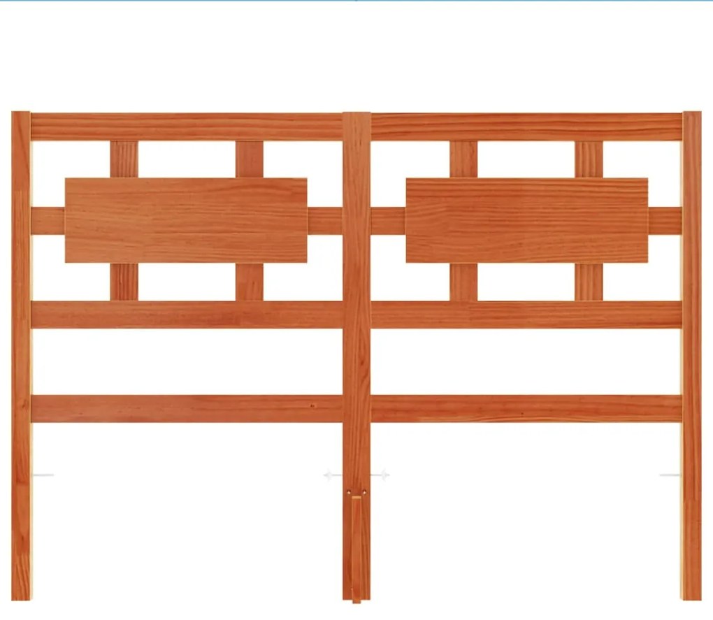 Testiera marrone cera 135 cm in legno massello di pino