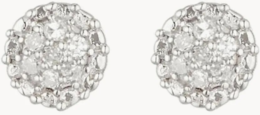 Orecchini a perno in oro bianco Round Stud