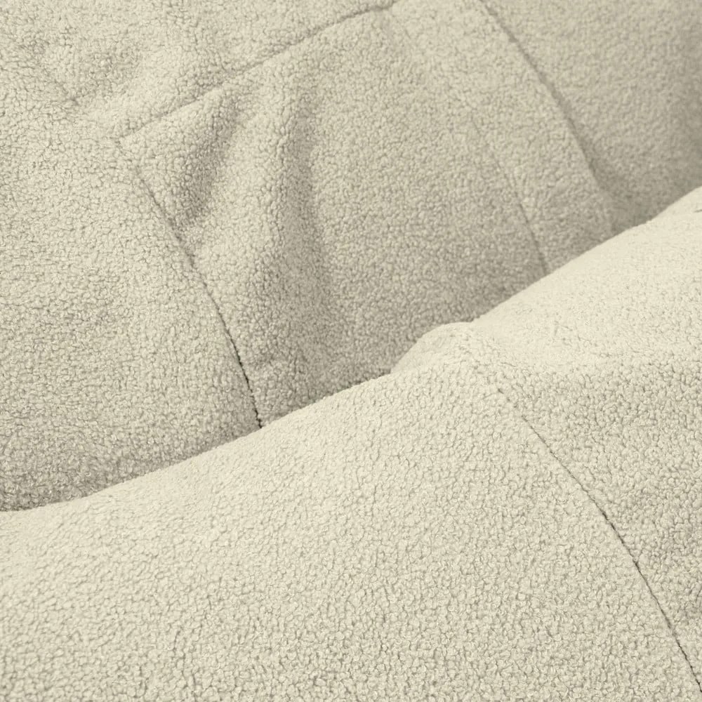 Puof a sacco grigio chiaro con rivestimento in bouclé Roll 105 – SLOWDOWN