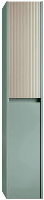 Colonna per mobile bagno Niwa 2 ante P 27 x L 30 x H 160 cm laccato opaco verde timo con vetro sabbia